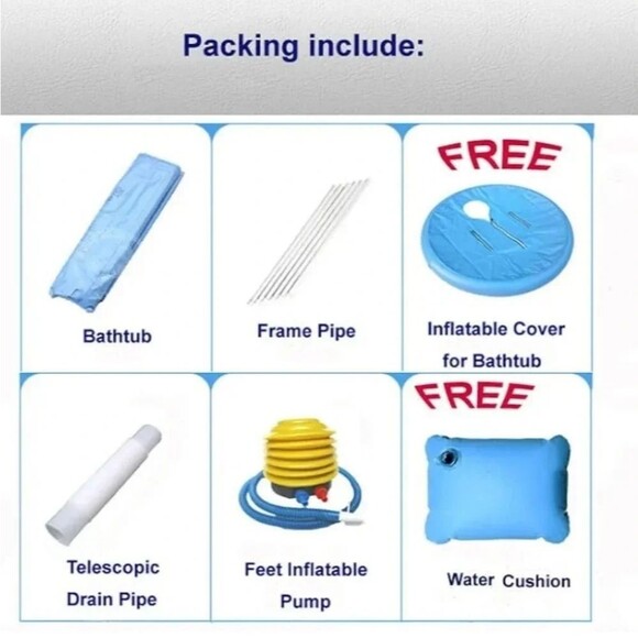 Inflatable Bathtub Bath Tub foldable bathtub plastic Bath T… - Picture 7 of 12